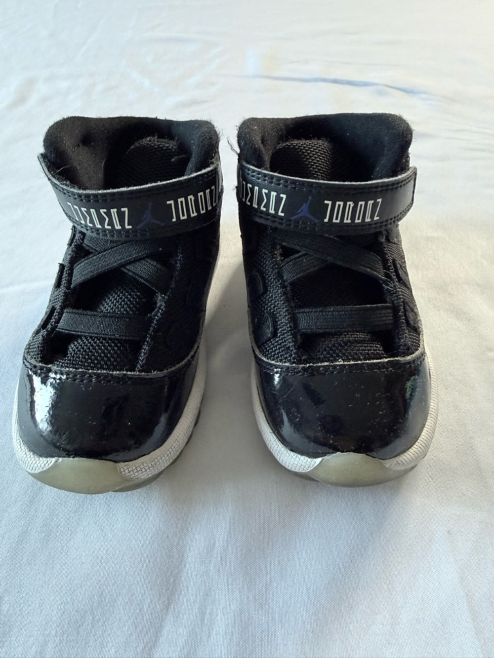 Nike Air Jordan 11 Retro BT Black Patent Leather Size 6C 378040